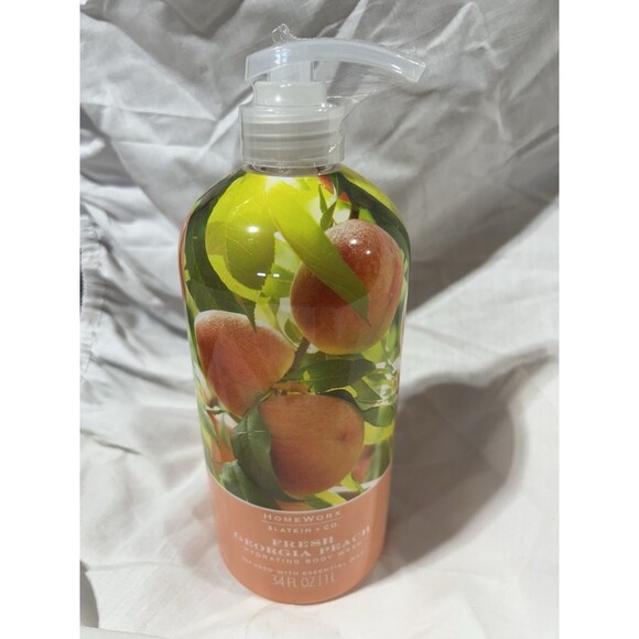 NEW HOMEWORX SLATKIN & CO FRESH GEORGIA PEACH BODY WASH-34 FL OZ - Picture 1 of 4